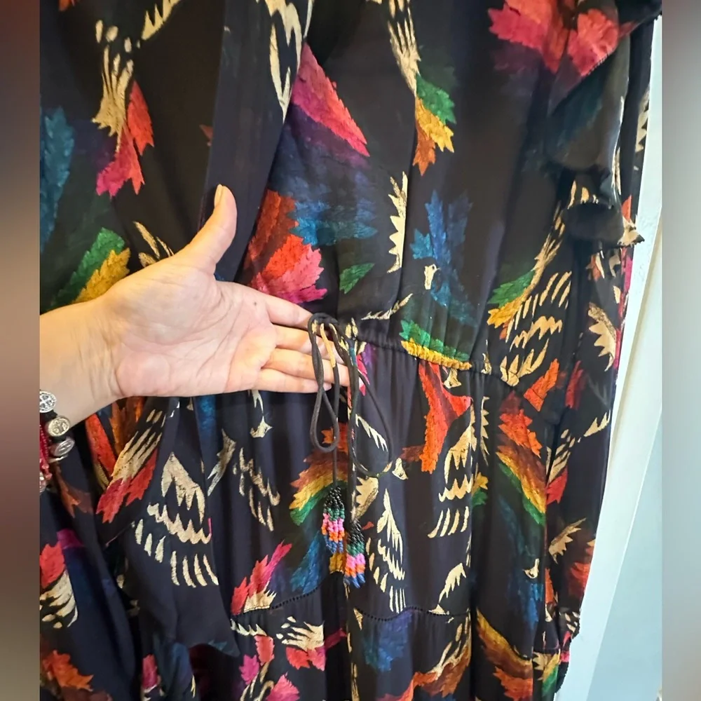 FARM Rio Black Multi-Color Printed Tiered Maxi Dress - Picture 5 of 14